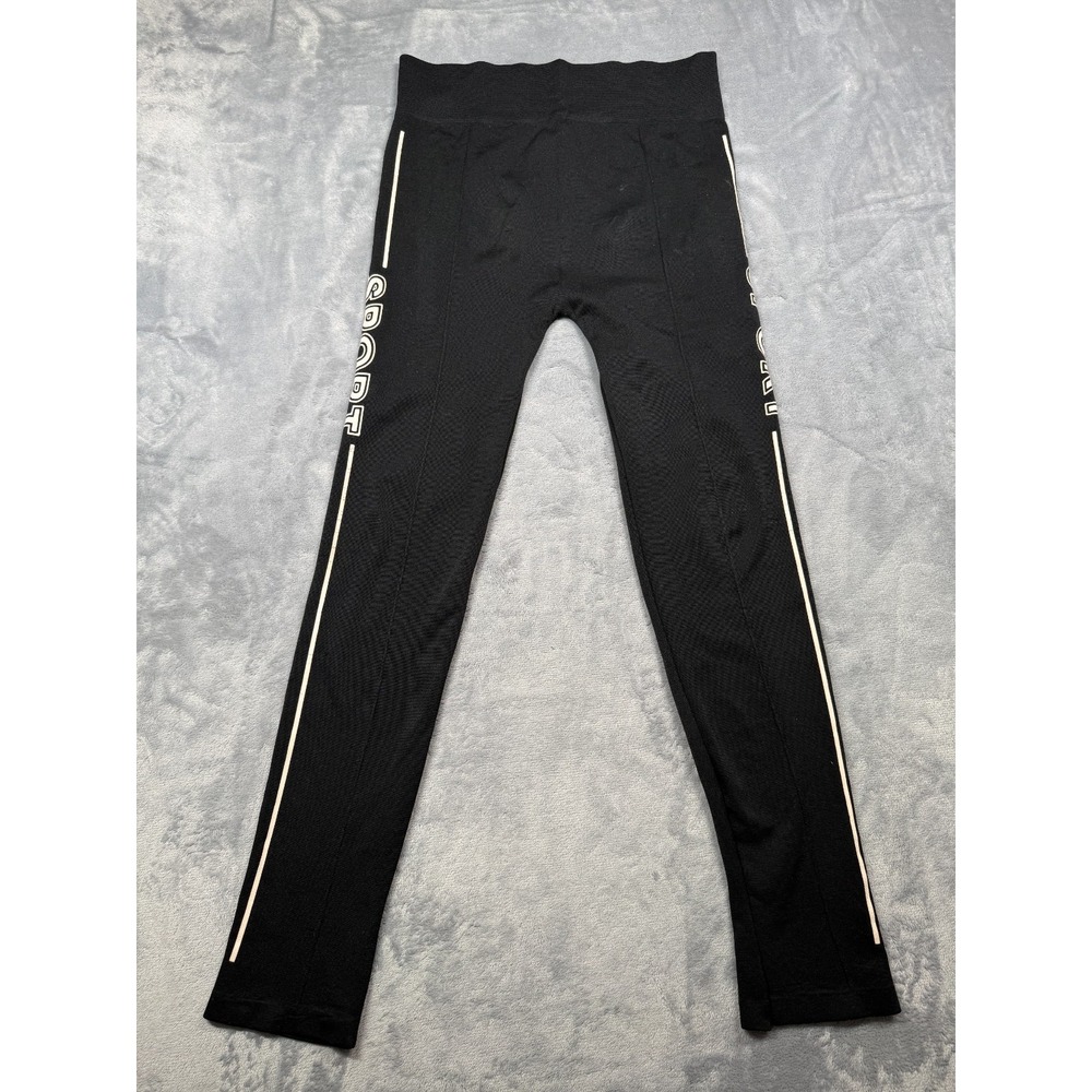 Kathy Leggings Womens XL Black Side Stripe Graphic High Waist Comfort Athleisure